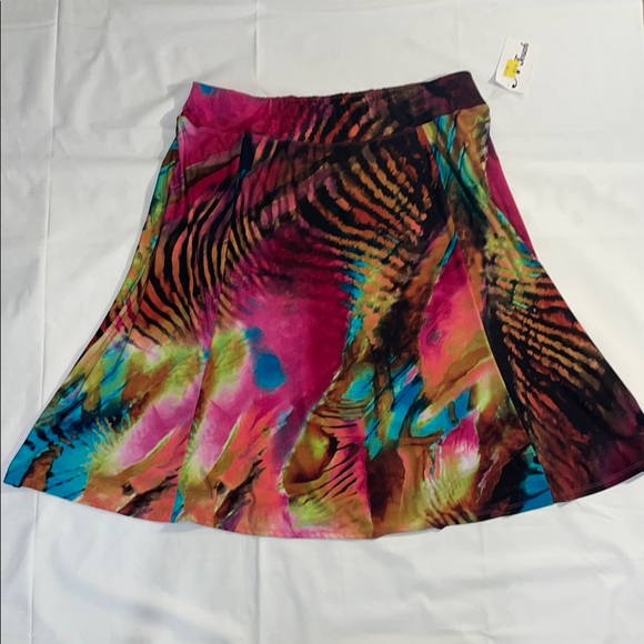 N Touch Dresses & Skirts - Pink and Blue A-Line Knee-Length Skirt for Resort Wear